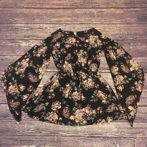 EUC Sz M Rokoko By Dazz Rose Print Dress